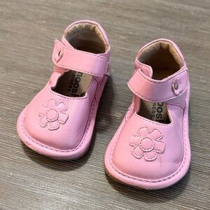 Charming Pink Baby Walker Shoes with Floral Design